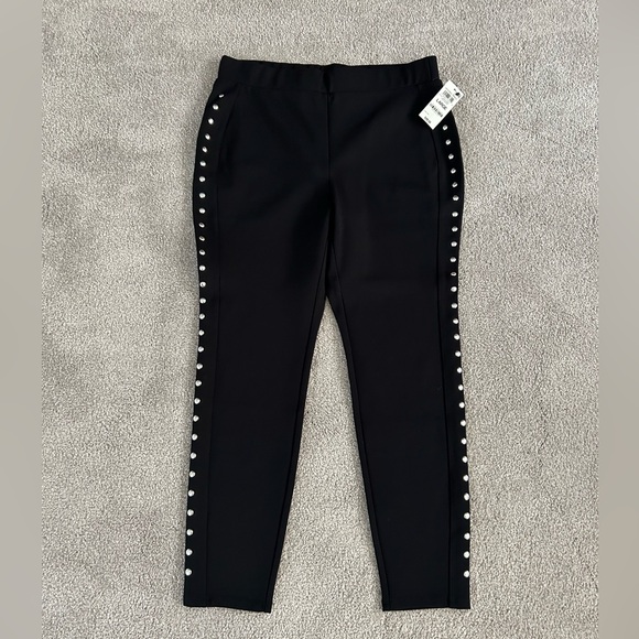 NWT Bar III black studded leggings, size L. - Picture 3 of 6
